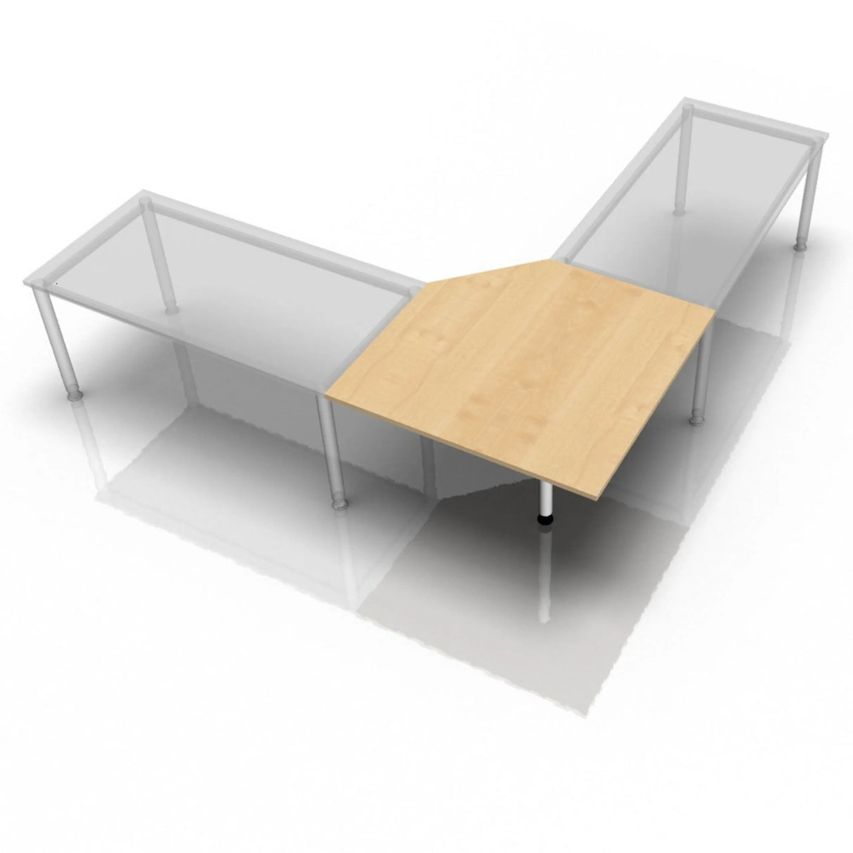 LT12 W | Verkettungsplatte inkl. Stützfuß weiß