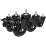 5x ROLO SKATE S 11mm/75mm | mit Feststellbremse | Hartböden - Stuhlrollen