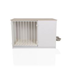 PAWHOME XL - Hundebox Weiß/Eiche