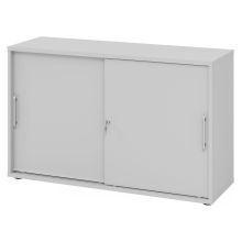 BETA 1752S | Schiebetürenschrank | 2 OH - Grau Relinggriff Kunststoff