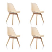 SCANDI 4er Pack - Schalenstuhl Beige
