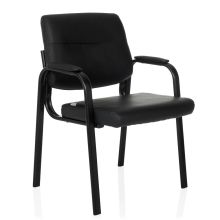 ADVIE V | Kunstleder - Besucherstuhl Konferenzstuhl Schwarz