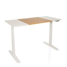 STAND T3 | 140x70 - Elektrisch höhenverstellbarer Schreibtisch Weiß/Eiche