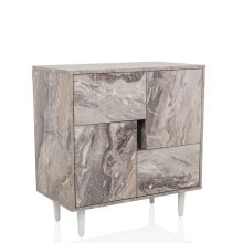 LYKKJA - Kommode Weiß/Marmor