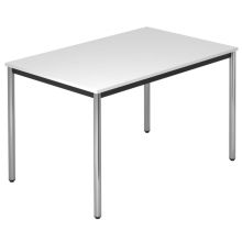 DORAN DR12 C - Weiß 120 x 80 mit Rund-Rohr/Chrom