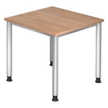 HILO 8 S | Schreibtisch - Nussbaum 80 x 80 höhenverstellbar