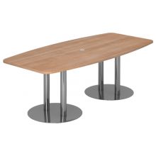 KARAT S 22 C - Karat Nussbaum mit Säulenfuß/Chrom 220 x 103