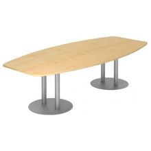 KARAT S 28 S - Karat Ahorn mit Säulenfuß/Silber 280 x 130