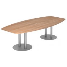 KARAT S 28 S - Karat Nussbaum mit Säulenfuß/Silber 280 x 130