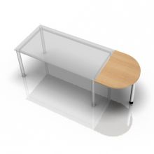 XBA60 W - Ansatztisch 60x80 Eiche