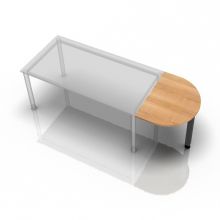 XBA60 G - Ansatztisch 60x80 Nussbaum