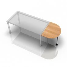 HA60 - Ansatztisch 60x80 Nussbaum