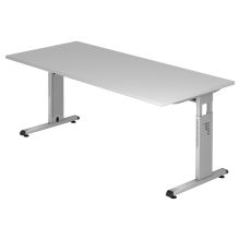 MEGA 19 S | Schreibtisch - 180 x 80 Grau/Silber höhenverstellbar