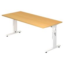 MEGA 19 W - 180 x 80 höhenverstellbar Buche/Weiß