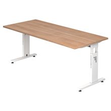 MEGA 19 W - 180 x 80 höhenverstellbar Nussbaum/Weiß