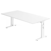 MEGA 2E W | Schreibtisch - 200 x 100 höhenverstellbar Weiß/Weiß