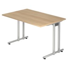 NANO 12 S | Schreibtisch - 120 x 80 Eiche/Silber