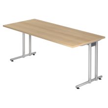 NANO 19 S | Schreibtisch - 180 x 80 Eiche/Silber