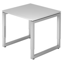 REGO 8 S | Schreibtisch - 80 x 80 Grau/Silber höhenverstellbar