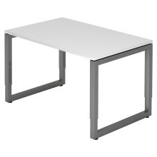 REGO 12 G | Schreibtisch - 120 x 80 höhenverstellbar Weiß/Graphit