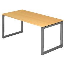 REGO 16 G | Schreibtisch - 160 x 80 höhenverstellbar Buche/Graphit