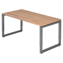 REGO 16 G | Schreibtisch - 160 x 80 höhenverstellbar Nussbaum/Graphit