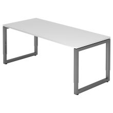 REGO 19 G | Schreibtisch - 180 x 80 höhenverstellbar Weiß/Graphit