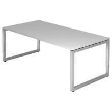 REGO 2E S | Schreibtisch - 200 x 100 Grau/Silber höhenverstellbar