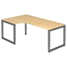 REGO 82 G | Schreibtisch - 200 x 120 höhenverstellbar Ahorn/Graphit