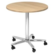 BISTRO 80R C - System Konferenztisch Chrom Eiche Ø 80