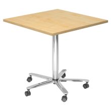 BISTRO 88Q C - System Konferenztisch Ahorn 80 x 80 Chrom