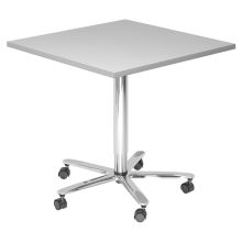 BISTRO 88Q C - System Konferenztisch Grau 80 x 80 Chrom