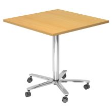 BISTRO 88Q C - System Konferenztisch Buche 80 x 80 Chrom