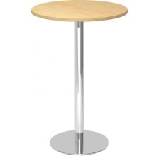BISTRO H80R C - System Konferenztisch Ahorn Chrom Ø 80