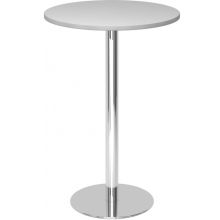 BISTRO H80R C - System Konferenztisch Grau Chrom Ø 80