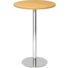 BISTRO H80R C - System Konferenztisch Buche Chrom Ø 80