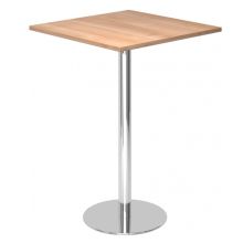 BISTRO H88Q C - System Konferenztisch Nussbaum 80 x 80 Chrom