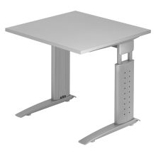 UNDA 8 S | Schreibtisch - 80 x 80 Grau/Silber höhenverstellbar