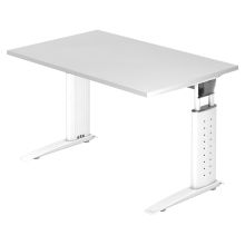 UNDA 12 W | Schreibtisch - 120 x 80 höhenverstellbar Weiß/Weiß