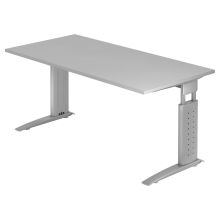 UNDA 16 S | Schreibtisch - 160 x 80 Grau/Silber höhenverstellbar