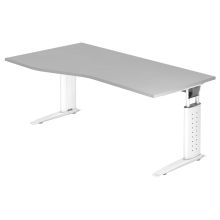 UNDA 18 W | Schreibtisch - 180 x 100 höhenverstellbar Grau/Weiß