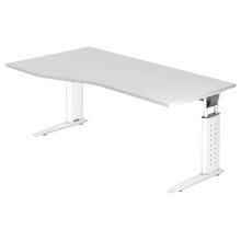 UNDA 18 W | Schreibtisch - 180 x 100 höhenverstellbar Weiß/Weiß