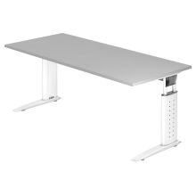 UNDA 19 W | Schreibtisch - 180 x 80 höhenverstellbar Grau/Weiß