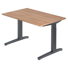XTRA XB 12 GG | Schreibtisch - 120 x 80 Nussbaum höhenverstellbar