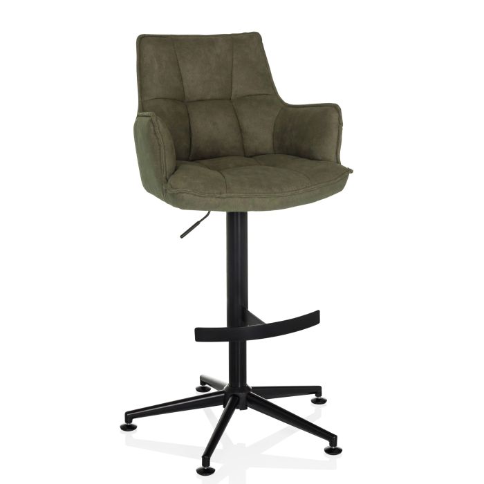 Barhocker in Silber an einer Küchentheke